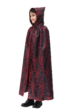 MANTELLO CAPPUCCIO RAGNATELA ROSSA BAMBINO